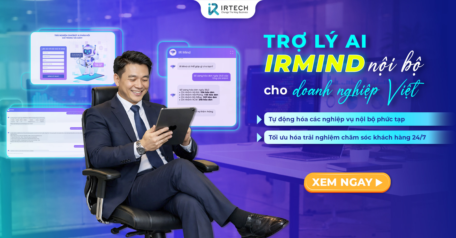 Trợ lý AI IR MIND nội bộ dành riêng cho doanh nghiệp Việt tối ưu hiệu quả